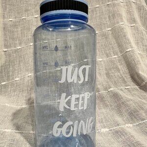 Water Bottle - Hourly Tracking - JUST KEEP GOING, Motivational Hydration
